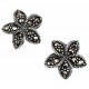 Earring flower marcassite in 925/1000 silver