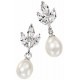 Earring pearl and zirconia in 925/1000 silver