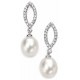 Earring pearl and zirconia in 925/1000 silver