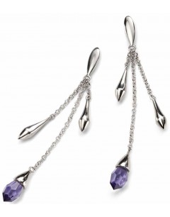 Earring amethyst in 925/1000 silver