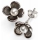 Earring flower pearl in 925/1000 silver