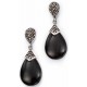 Earring agate and marcassite in 925/1000 silver