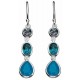 Earring swarovski, turquoise color in 925/1000 silver