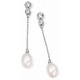 Earring pearl and zirconia in 925/1000 silver