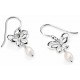 Earring butterfly and pearl in the 925/1000 silver