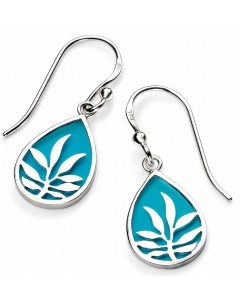 Earring, turquoise color in 925/1000 silver