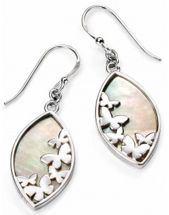 Earring butterflies and mother of pearl in 925/1000 silver