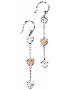 Earring hearts gold plated in 925/1000 silver