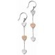 Earring hearts gold plated in 925/1000 silver