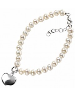 My-jewelry - D3162buk - Sterling silver heart and freshwater pearl Bracelet