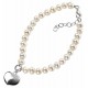 Heart Bracelet and freshwater pearl in 925/1000 silver