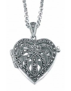 Necklace heart marcassite in 925/1000 silver