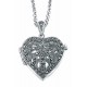 Necklace heart marcassite in 925/1000 silver