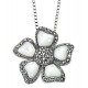 Flower necklace marcassite in 925/1000 silver