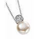 Necklace with pearl and zirconia in 925/1000 silver 