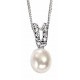 Necklace with pearl and zirconia in 925/1000 silver