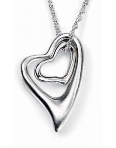 Necklace with double hearts in 925/1000 silver