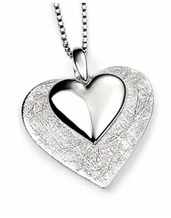 Necklace with double hearts in 925/1000 silver