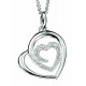 Necklace with double hearts in 925/1000 silver