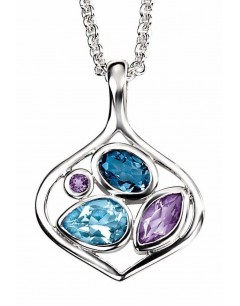 Necklace amethyst and topaz in 925/1000 silver