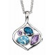 Necklace amethyst and topaz in 925/1000 silver