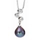 Necklace with pearl and zirconia in 925/1000 silver