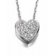 Necklace hearts zirconia in 925/1000 silver