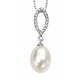 Necklace with pearl and zirconia in 925/1000 silver