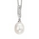 Necklace with pearl and zirconia in 925/1000 silver