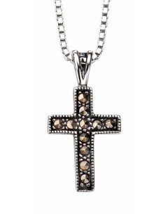 Necklace cross marcassite in 925/1000 silver