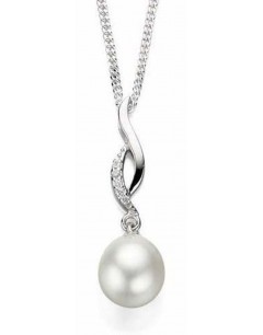 Necklace with pearl and zirconia in 925/1000 silver