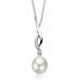 Necklace with pearl and zirconia in 925/1000 silver