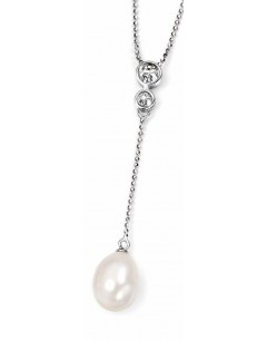 Necklace with pearl and zirconia in 925/1000 silver