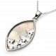 Necklace mother of pearl butterflies in 925/1000 silver