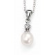 Necklace with pearl and zirconia in 925/1000 silver