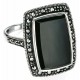 My-jewelry - D3263 - Ring onyx and marcassite in 925/1000 silver