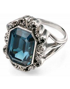 My-jewelry – D3204buk – Sterling silver comtésse crystal Swarovski® blue, navy blue ring