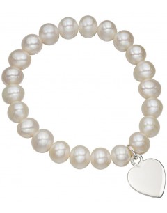My-jewelry - D4683 - Bracelet stretch heart and pearl in 925/1000 silver