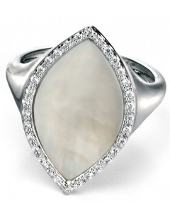 My-jewelry - D3349w - Ring very class mother-of-pearl and zirconium in 925/1000 silver