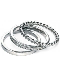 My-jewelry - D3357 - Three Rings very class with zirconium in 925/1000 silver