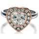 My-jewelry - D3403 - Rings heart Gold plated and zirconium in 925/1000 silver