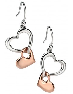 My-jewelry - D4861 - earring heart rose Gold plated in 925/1000 silver