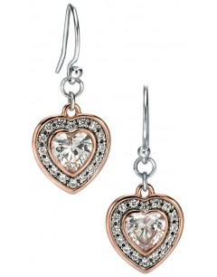 My-jewelry - D5069 - earring heart rose Gold plated and zirconium in 925/1000 silver