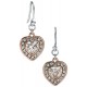 My-jewelry - D5069 - earring heart rose Gold plated and zirconium in 925/1000 silver