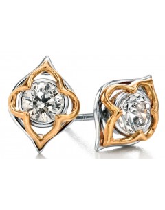 My-jewelry - D5071 - earring heart Gold plated and zirconium in 925/1000 silver