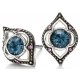 My-jewelry - D5078 - earring chic ruthenium plated with crystal and zirconium in 925/1000 silver