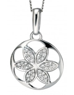 My-jewelry - D4116 - flower Necklace zirconium in 925/1000 silver