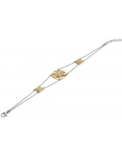 My-jewelry - D4535 - flower Bracelet Gold plated and zirconium in 925/1000 silver