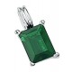 necklace emerald imitation in 925/1000 silver