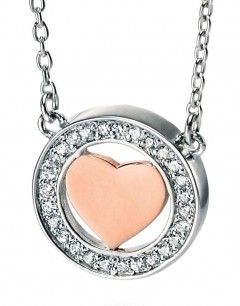 My-jewelry - D3597 - Necklace heart rose Gold plated and zirconium in 925/1000 silver